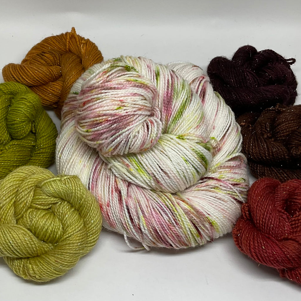 Fall-Le-Lujah Mini Skeins  and Full Skein Speckled Variegated Yarn Set