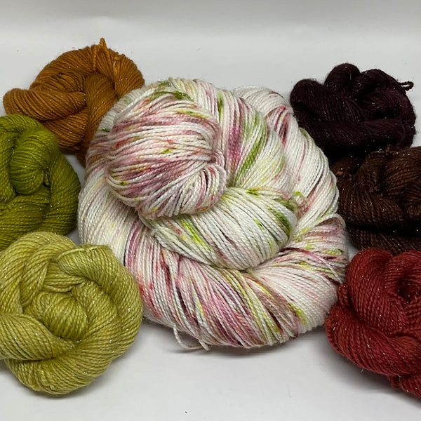 Fall-Le-Lujah Mini Skeins  and Full Skein Speckled Variegated Yarn Set