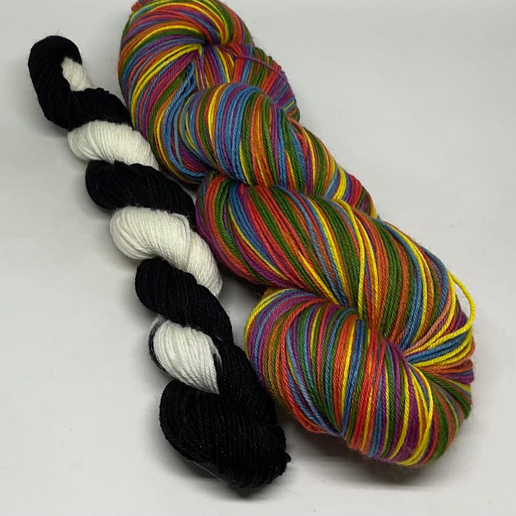 Keith Haring Six Stripe Self Striping Yarn with Mini Skein