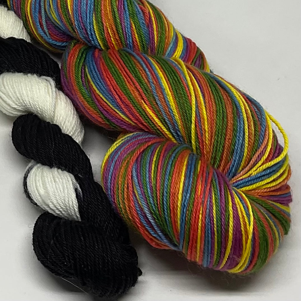 Keith Haring Six Stripe Self Striping Yarn with Mini Skein