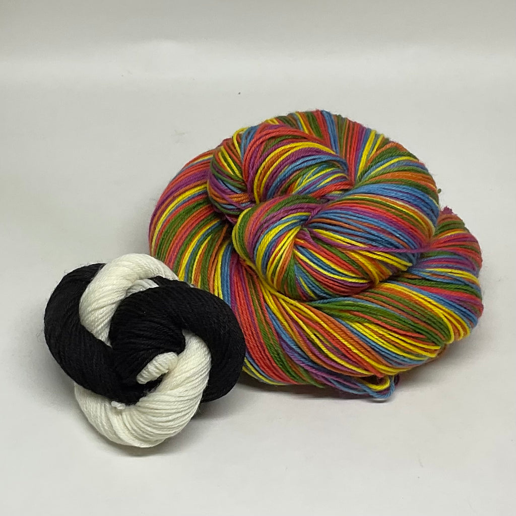 Keith Haring Six Stripe Self Striping Yarn with Mini Skein