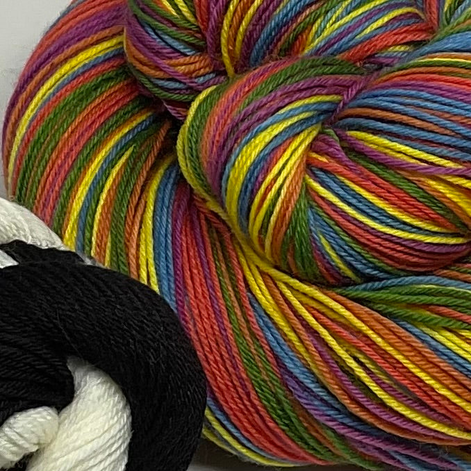 Keith Haring Six Stripe Self Striping Yarn with Mini Skein