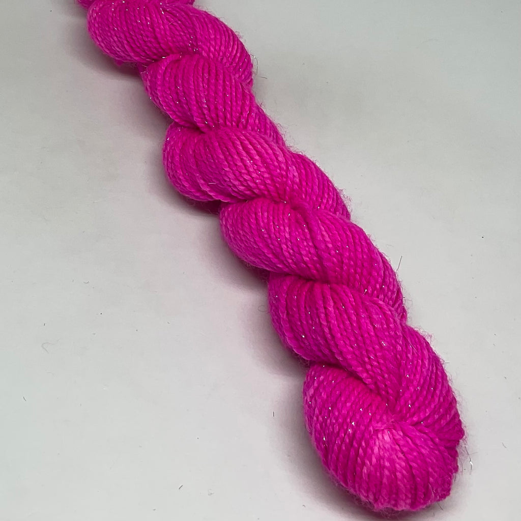 Single Hot Pink Mini Skein for Toes and Heels Approx. 92 yards