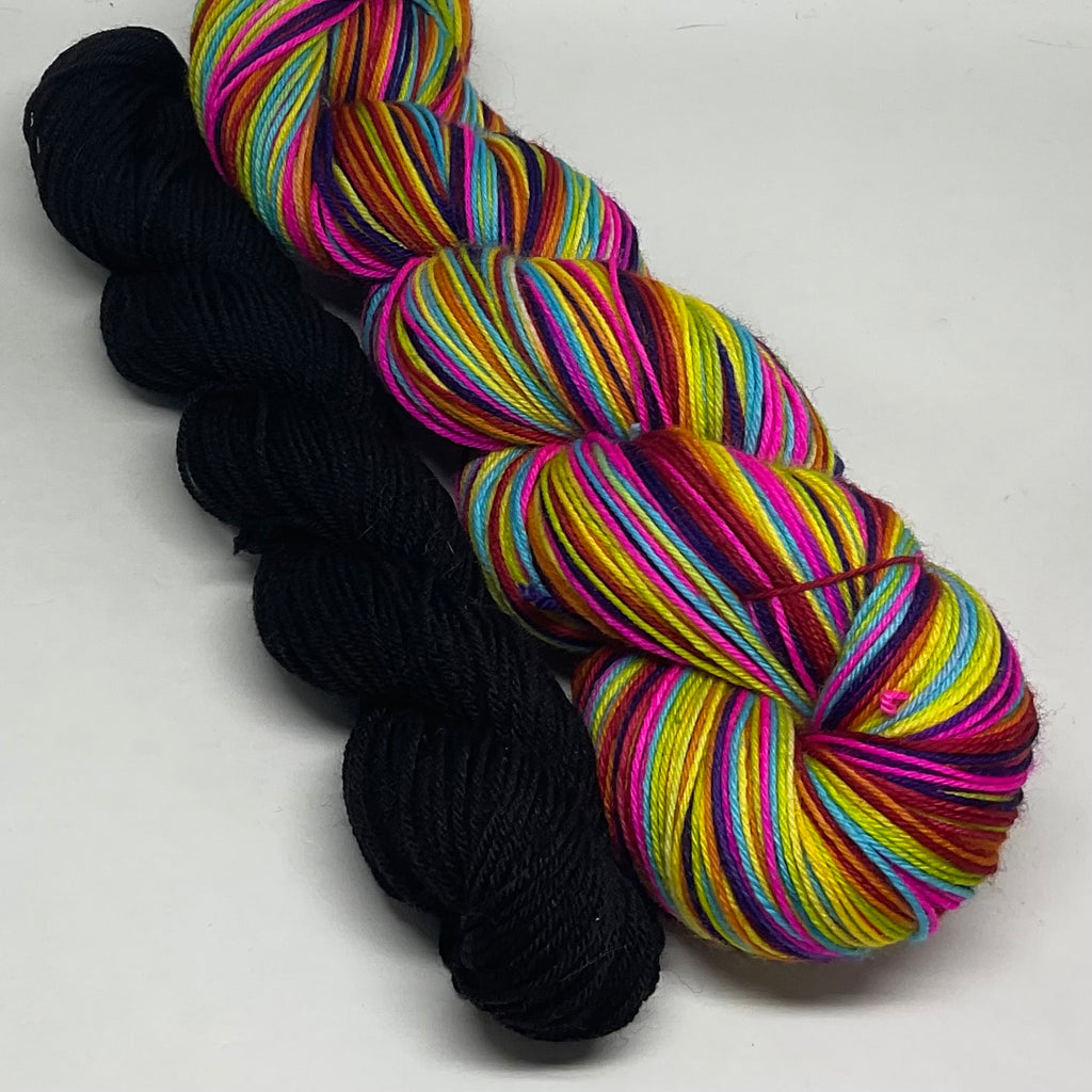 Melbourne City Rainbow Seven Stripe Self Striping Yarn with Mini Skein