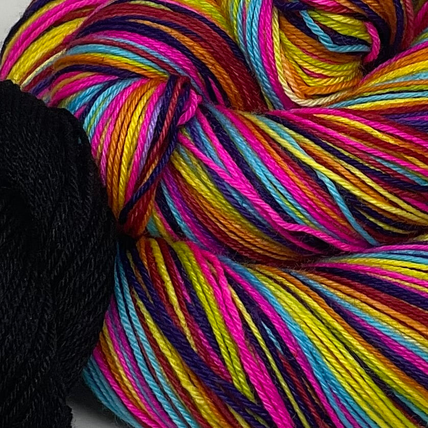 Melbourne City Rainbow Seven Stripe Self Striping Yarn with Mini Skein