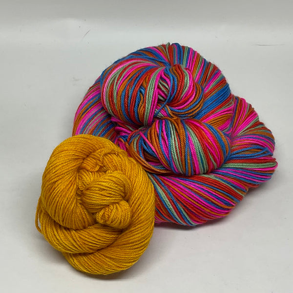 Treat People with Kindness Six Stripe Self Striping Sock Yarn with Coo -  Desert Vista Dyeworks