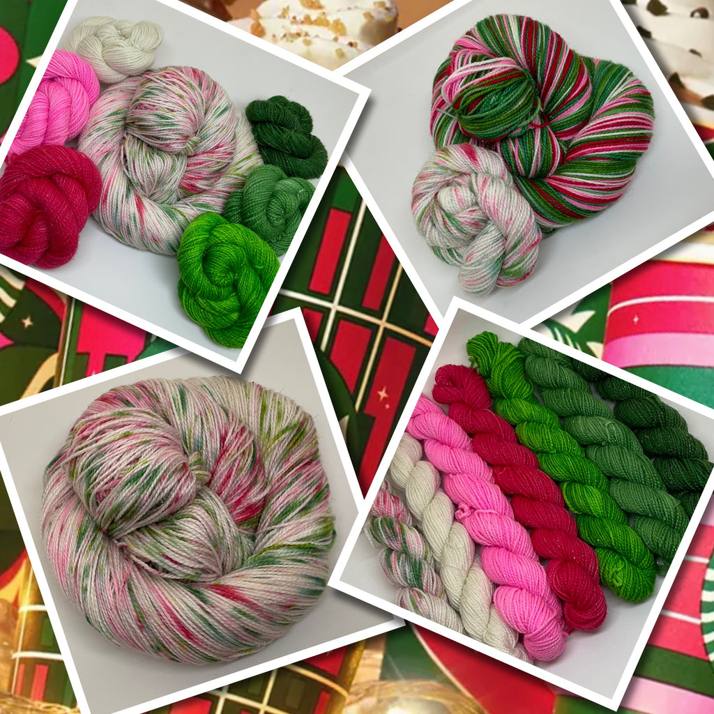 2023 Holiday Cups Speckled Variegated Full Skein and  Six Mini Skeins Yarn Set