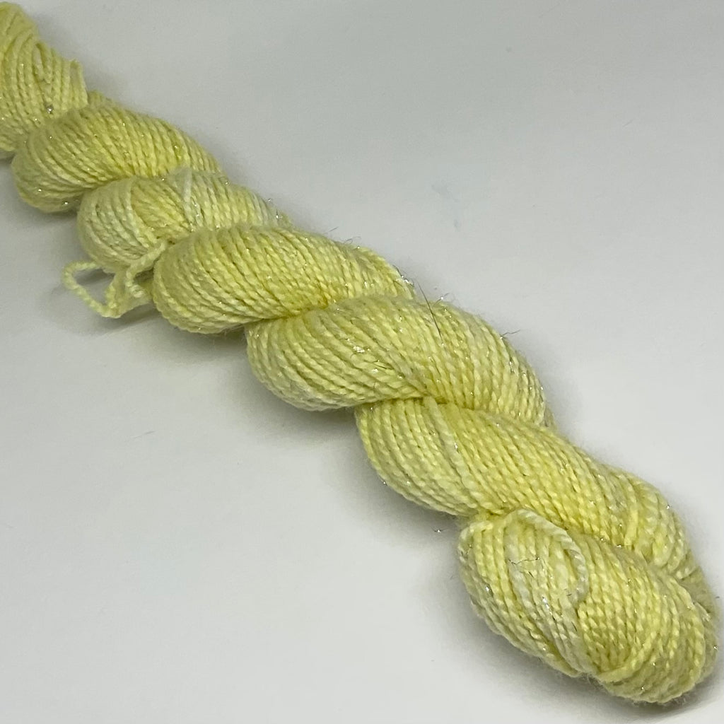 Single pastel Yellow Mini Skein for Toes and Heels Approx. 92 yards