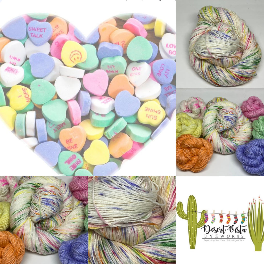 Conversation Hearts Speckled Variegated Yarn