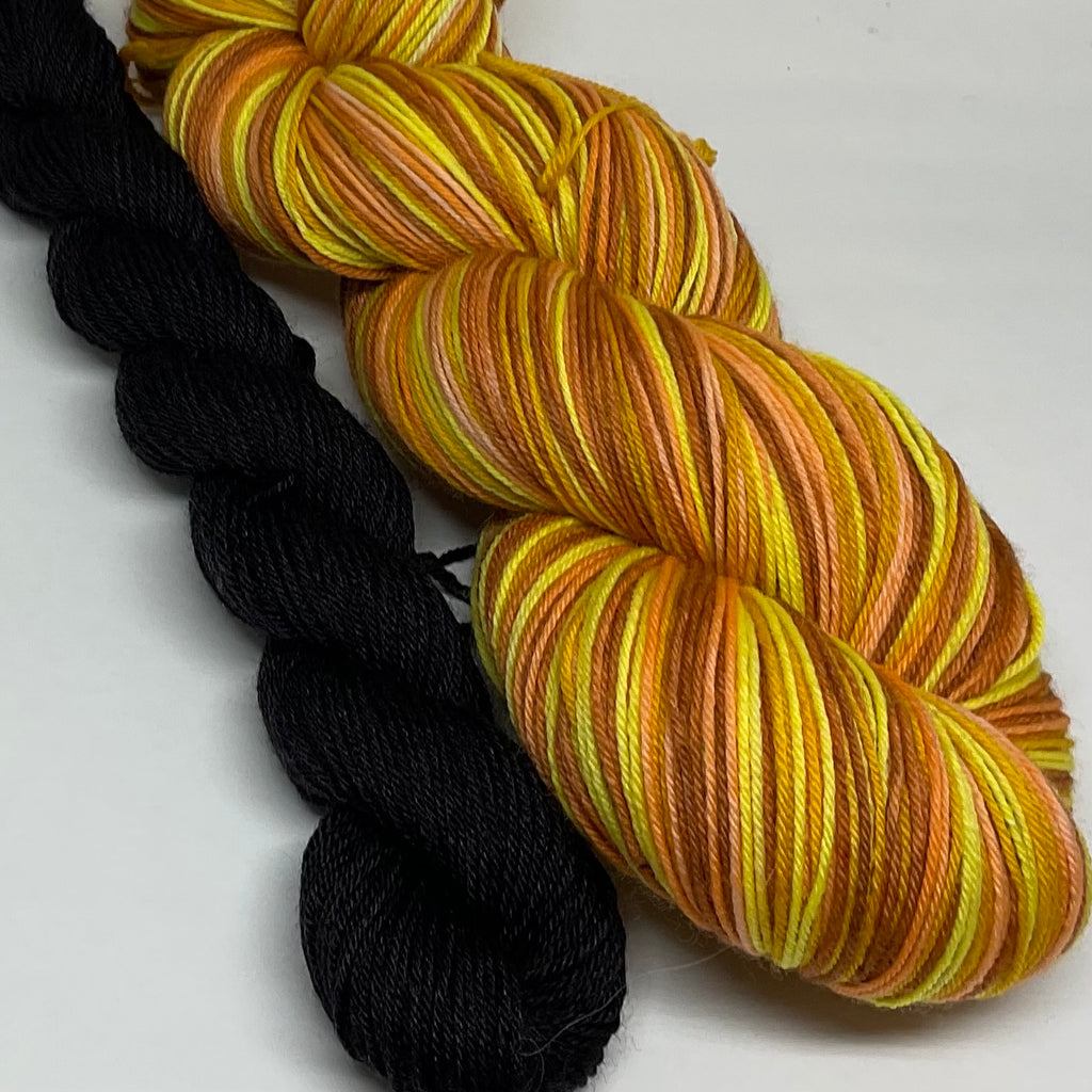 Caged Bird Sing Stripe Self Striping Yarn with Coordinating Mini Skein