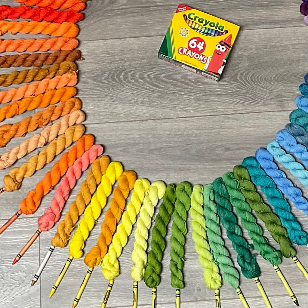 64 Crayons Mini Skein Set - Sparkle 70/20/10 Base (10 Gram Skeins)