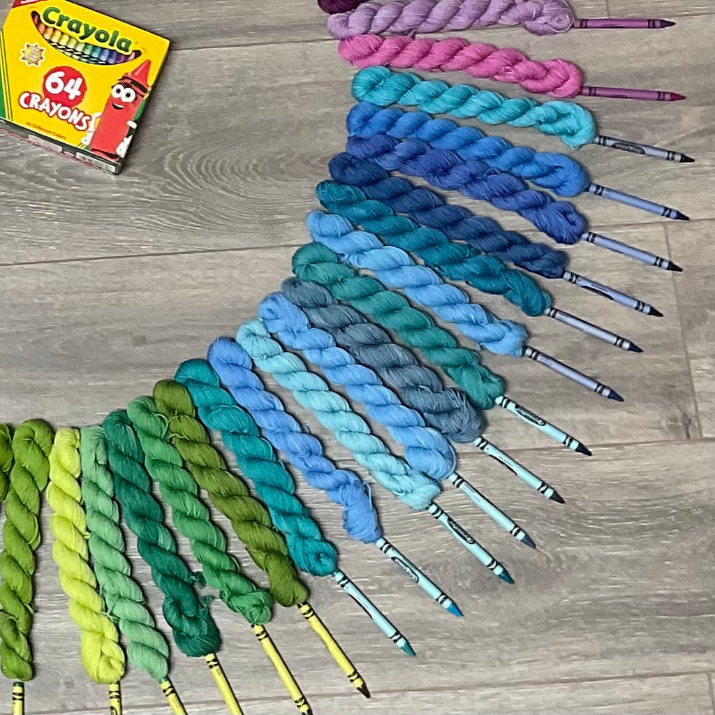 64 Crayons Mini Skein Set - Sparkle 70/20/10 Base (10 Gram Skeins)