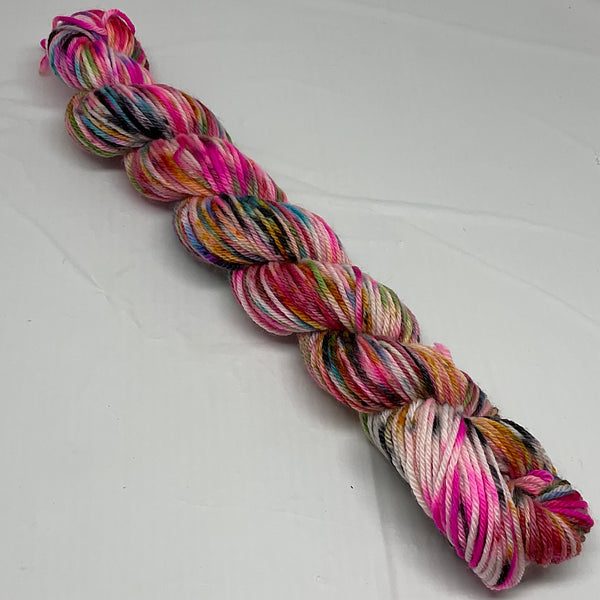 Single dia de Los Muertos Speckled Mini Skein for Toes and Heels Approx. 92 yards