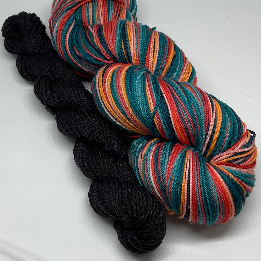 Parasite Eight Stripe Self Striping Yarn with Coordinating Mini Skein