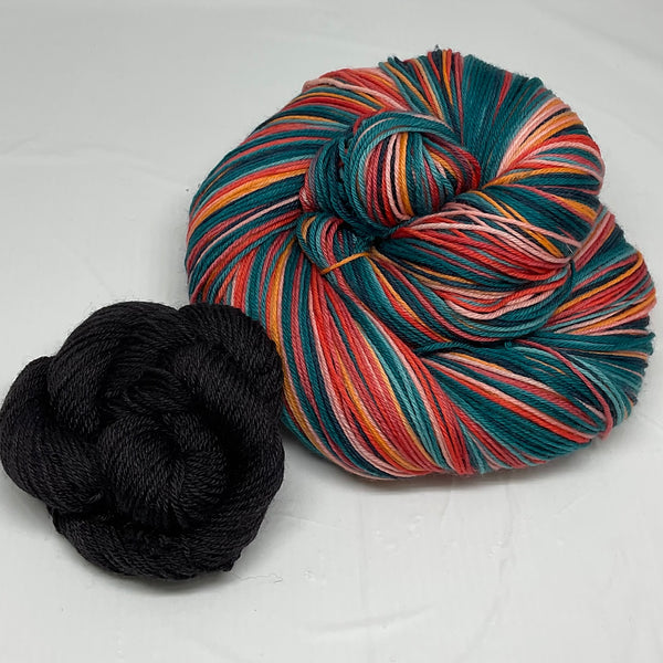 Parasite Eight Stripe Self Striping Yarn with Coordinating Mini Skein