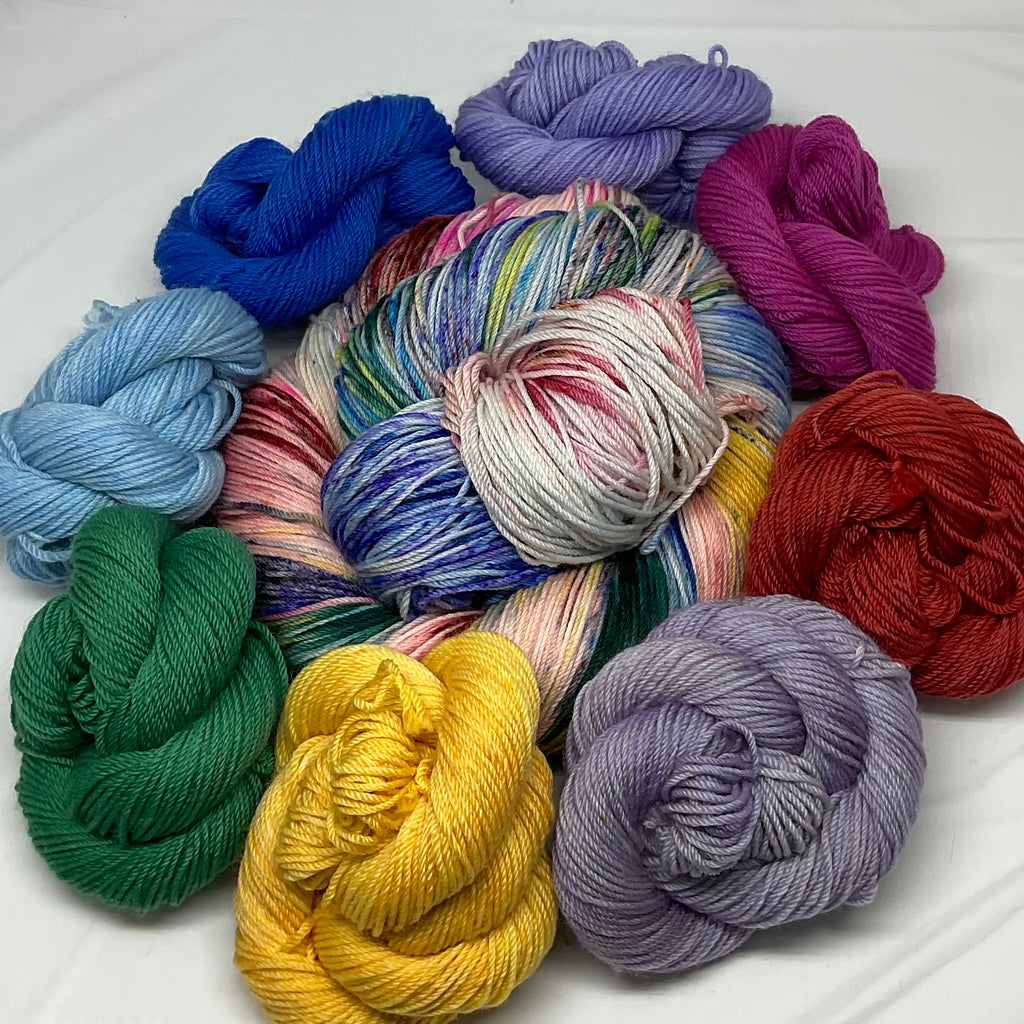 I’m Speaking Speckled Variegated Full Skein and Eight Mini Skeins Yarn Set