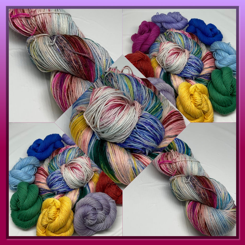 I’m Speaking Speckled Variegated Full Skein and Eight Mini Skeins Yarn Set