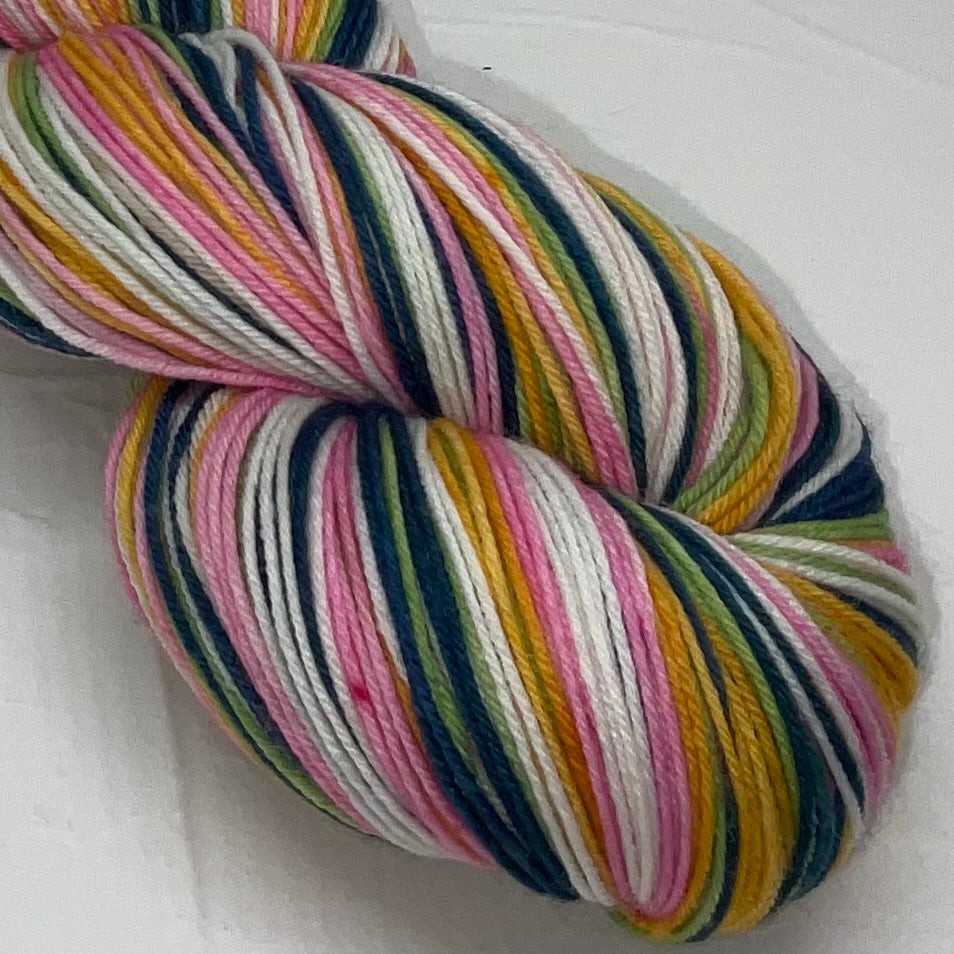 13th Anniversary Flower: Chrysanthemum Five Stripe Self Striping Yarn