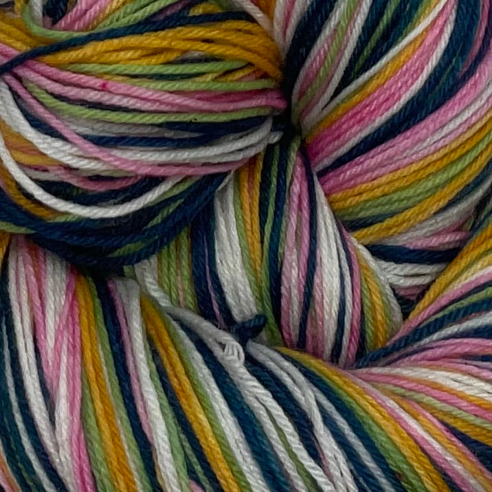 13th Anniversary Flower: Chrysanthemum Five Stripe Self Striping Yarn