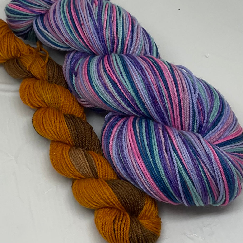 Beer Love Six Stripe Self Striping Yarn with Coordinating Mini Skein