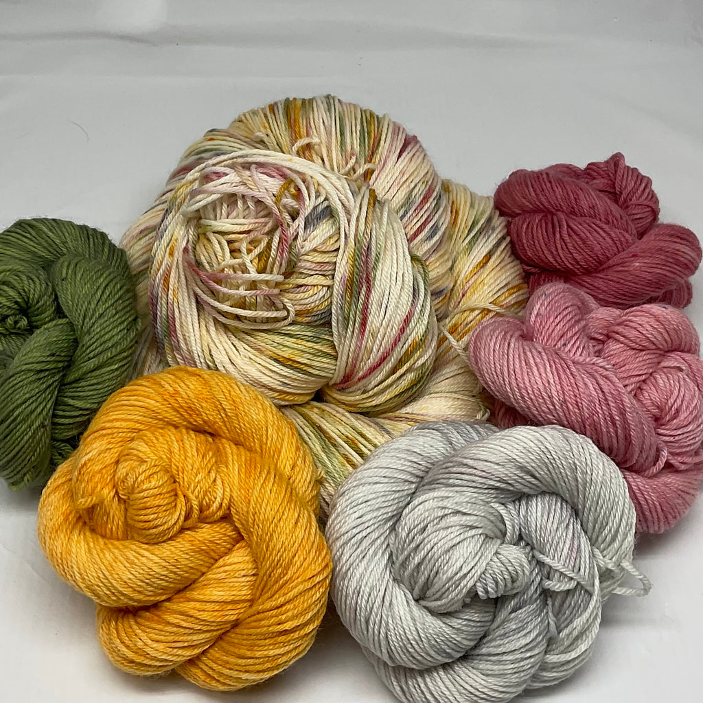 Holiday Elegance Speckled Variegated Full Skein and Five Mini Skeins Yarn Set