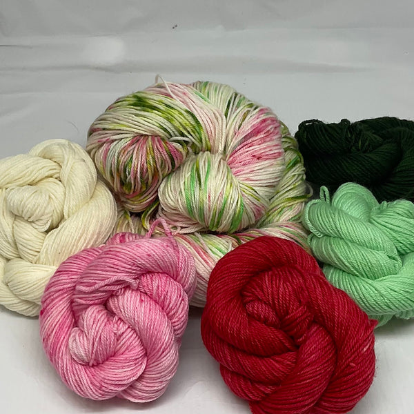 2024 Holiday Cups Speckled Variegated Full Skein and Five Mini Skeins Yarn Set