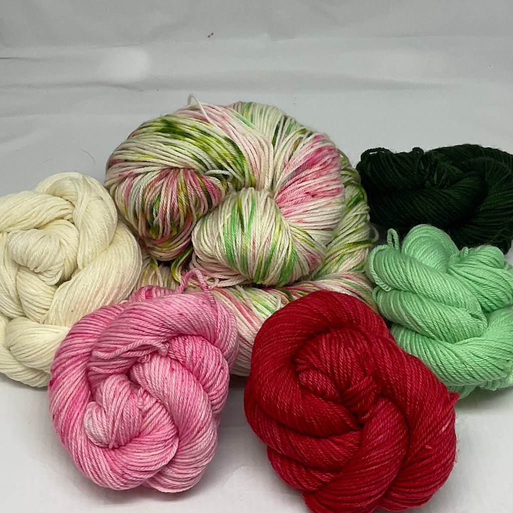 2024 Holiday Cups Speckled Variegated Full Skein and Five Mini Skeins Yarn Set