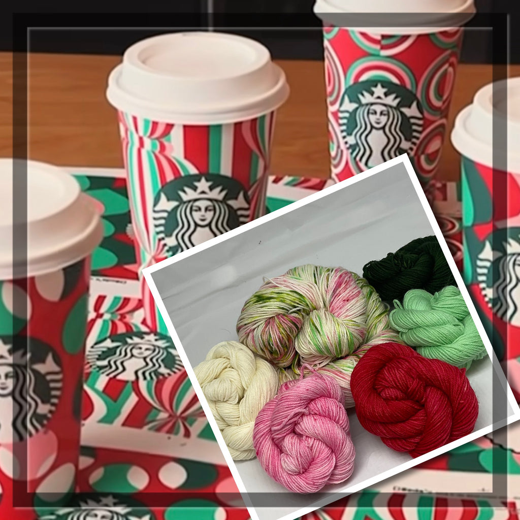 2024 Holiday Cups Speckled Variegated Full Skein and Five Mini Skeins Yarn Set