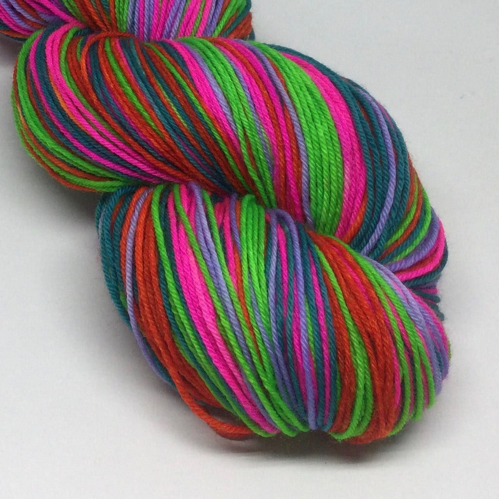 Glow in the Dark Mini Golf Five Stripe Self Striping Sock Yarn