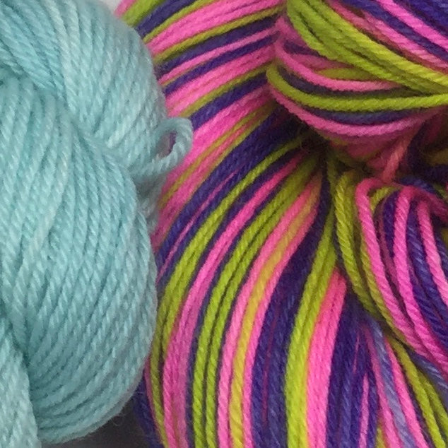 Slurpee Day Three Stripe Self Striping Yarn plus One Mini Skein