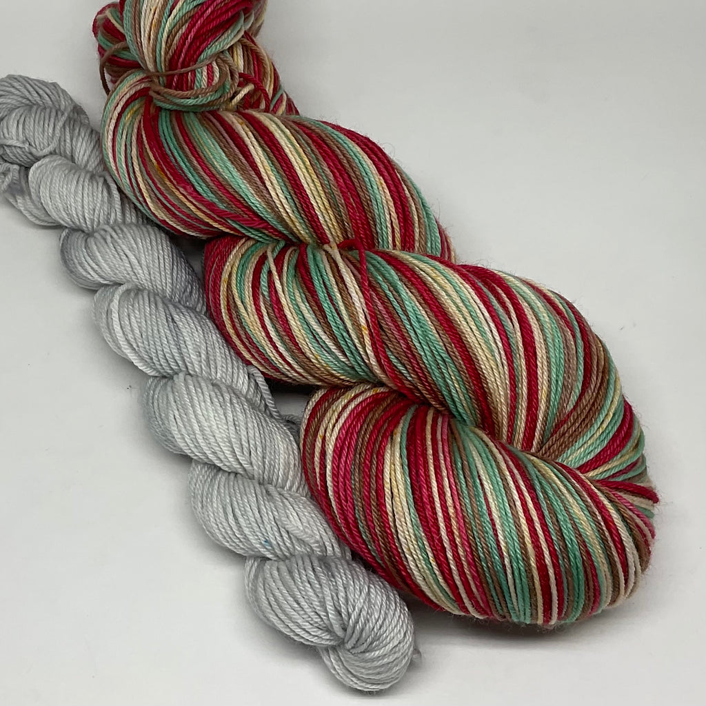 Baking Four Stripe Self Striping Yarn with mini skein for toes and heels