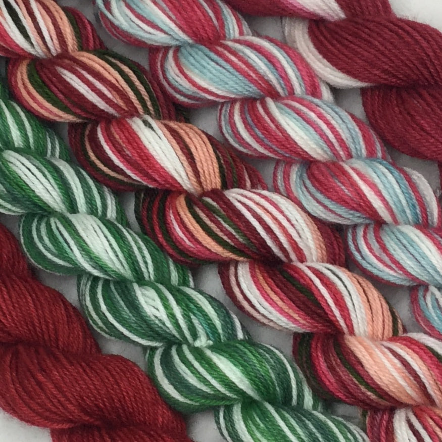 Holiday Cups Mini Skeins for Toes and Heel Set Approx. 500 yards