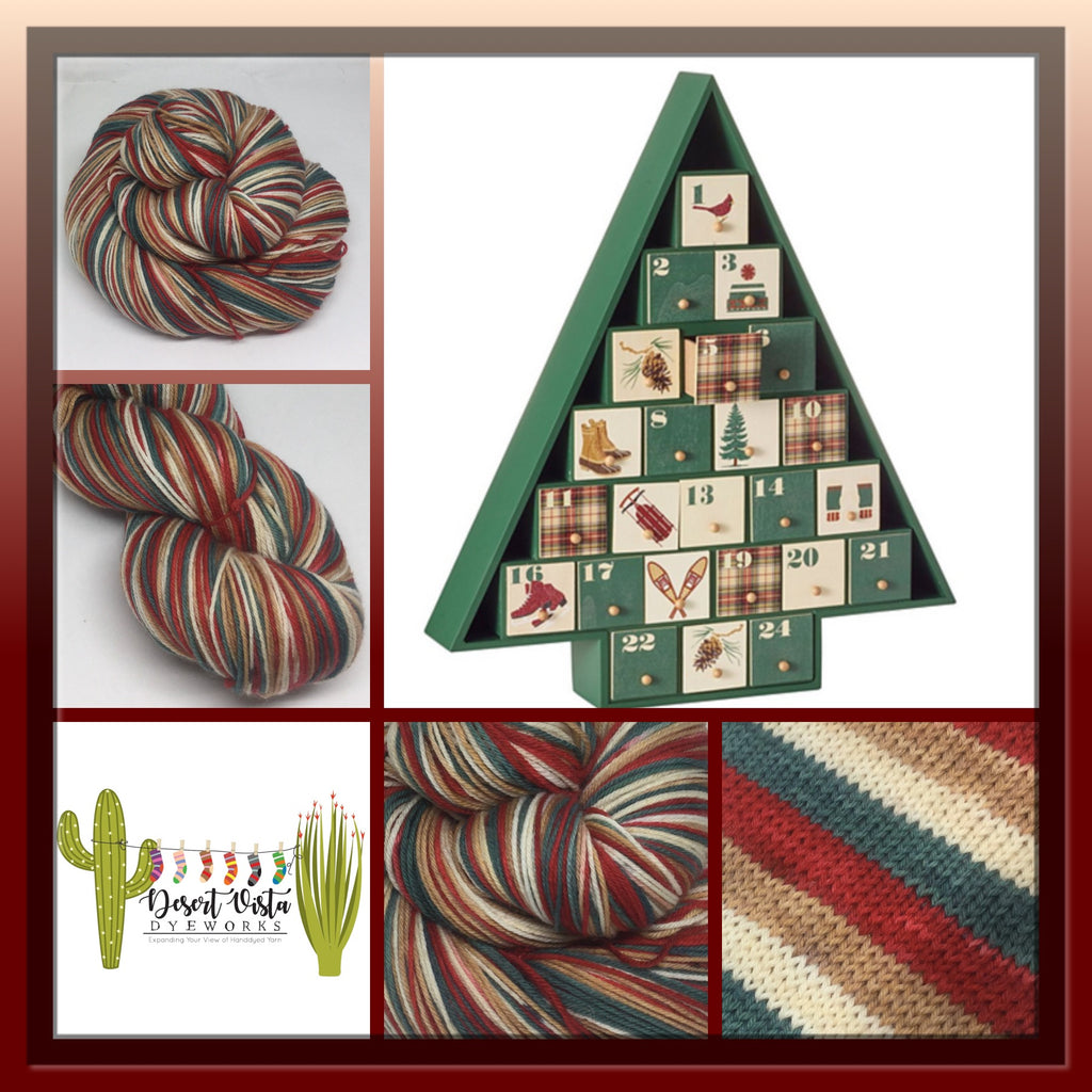 Vintage Advent Box Four Stripe Self Striping Sock Yarn