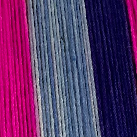 Pink Spotted Tree Frog Three Stripe Self Striping Yarn with Mini Skein for Toes and Heels