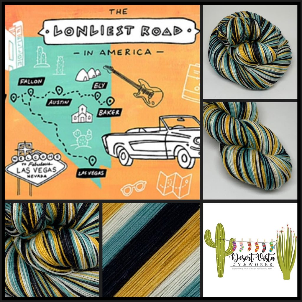 The Loneliest Road Four Stripe Self Striping Yarn