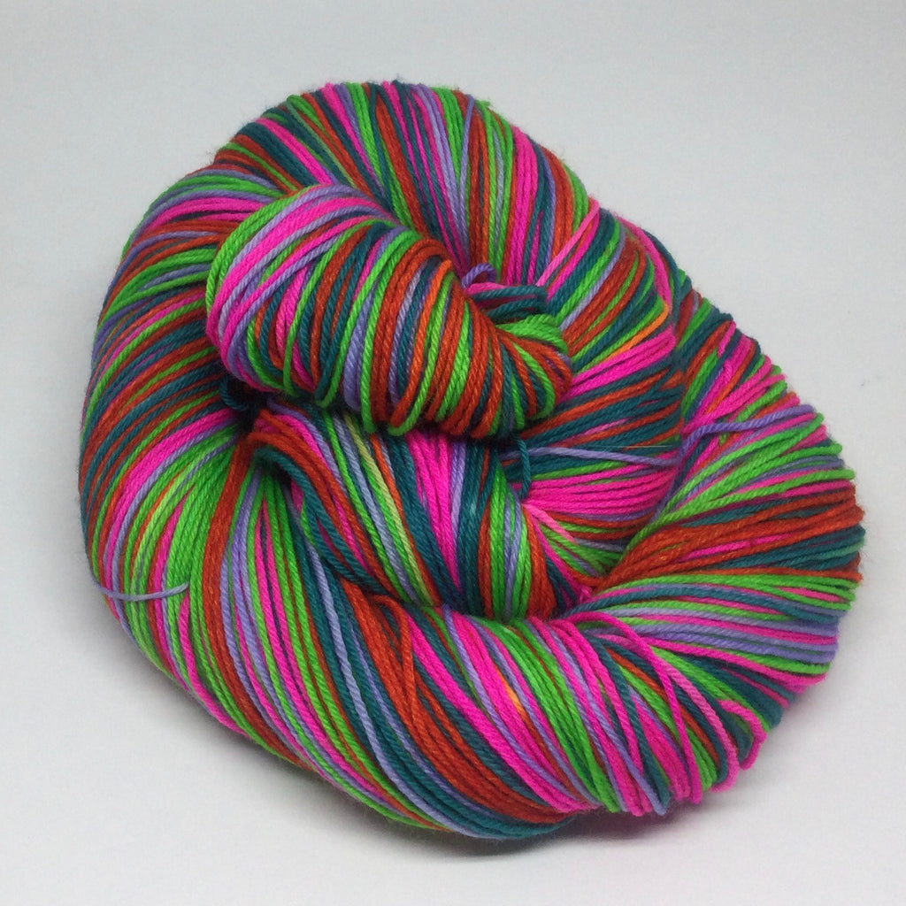 Glow in the Dark Mini Golf Five Stripe Self Striping Sock Yarn