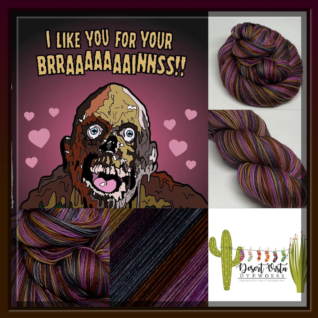 I Like You for Your Brains Six Stripe Self Striping Yarn