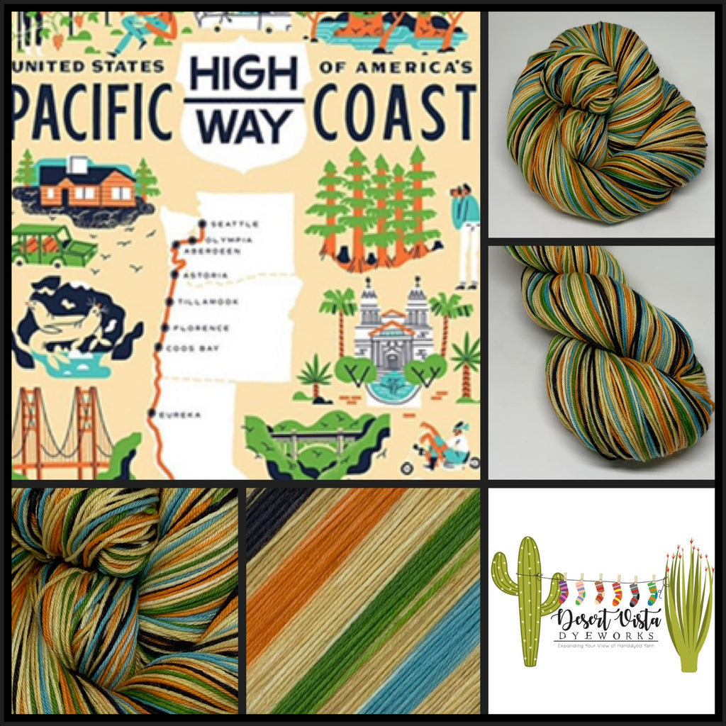 Pacific Coast Highway Eight Stripe Self Striping Yarn
