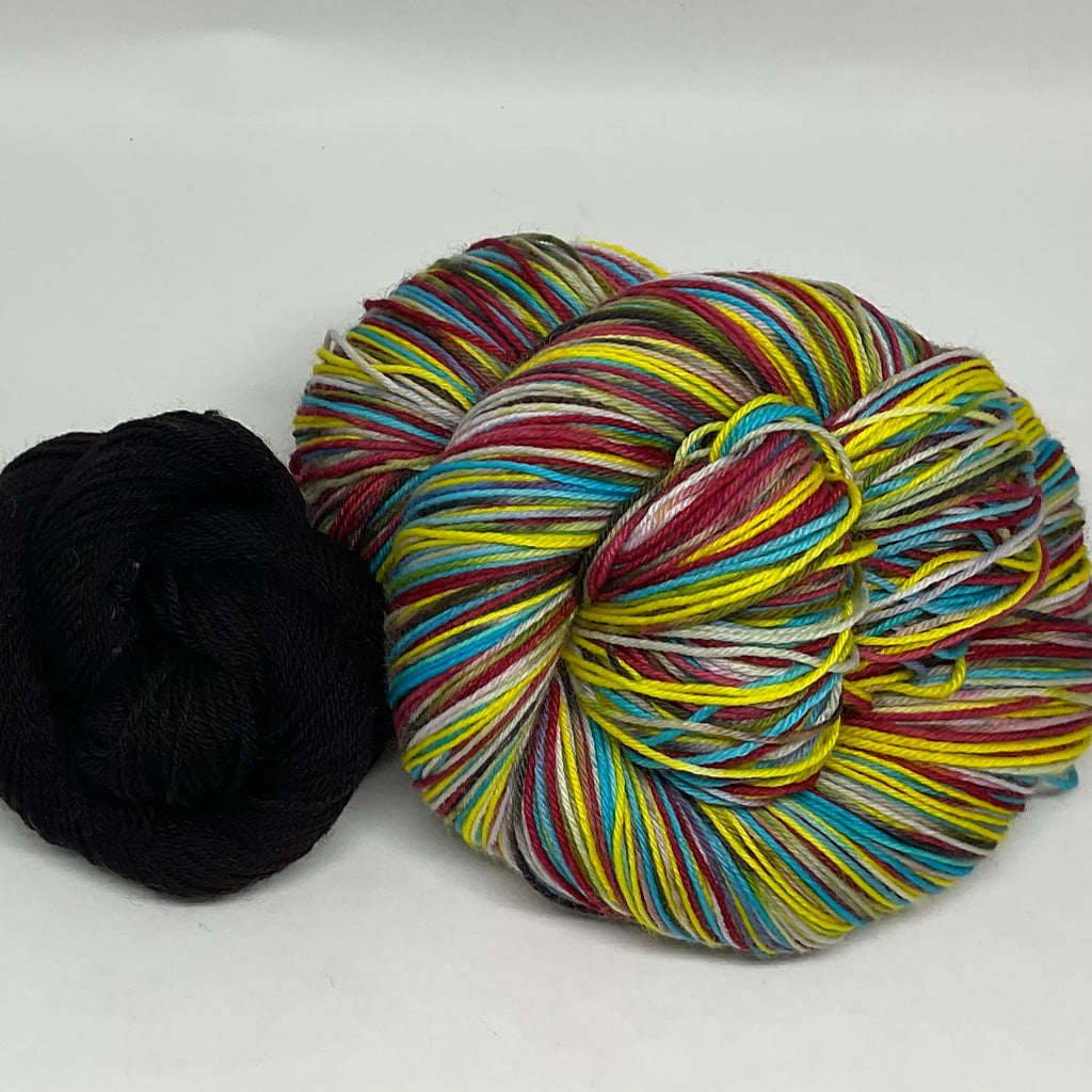 Friends Eight Stripe Self Striping Yarn with Heel and Toe Mini Skein