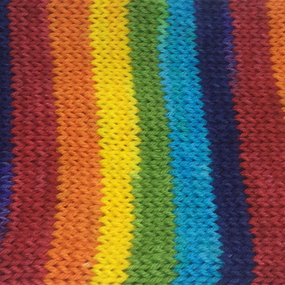 Autumn Equinox Six Stripe Self Striping Yarn with Heel and Toe Mini Skein