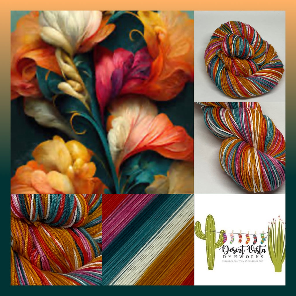 Baroque Flowers Seven Stripe Self Striping Yarn