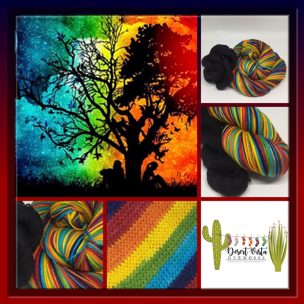 Autumn Equinox Six Stripe Self Striping Yarn with Heel and Toe Mini Skein
