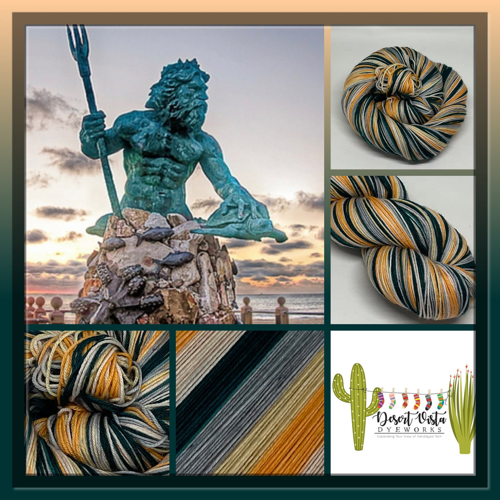 Neptune - God of the Seas Five Stripe Self Striping Yarn