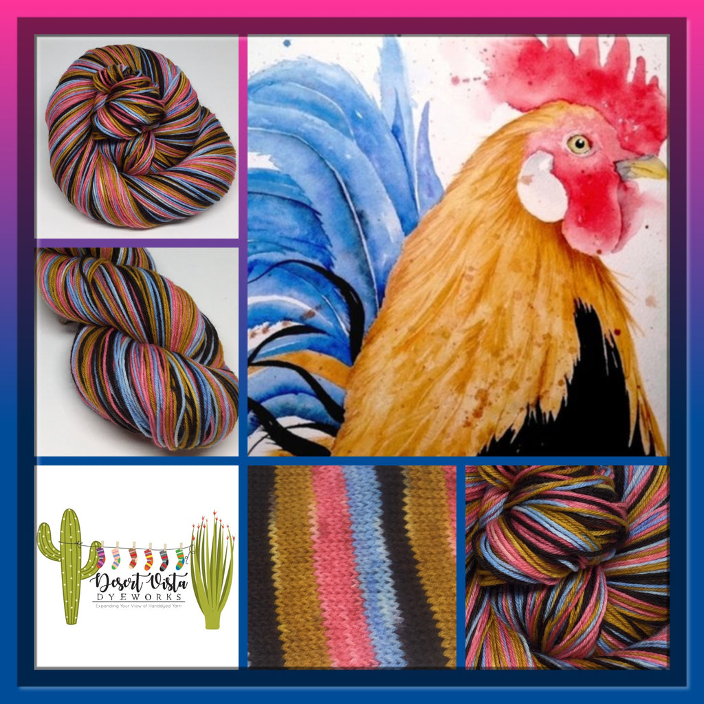 Rooster Four Stripe Self Striping Sock Yarn