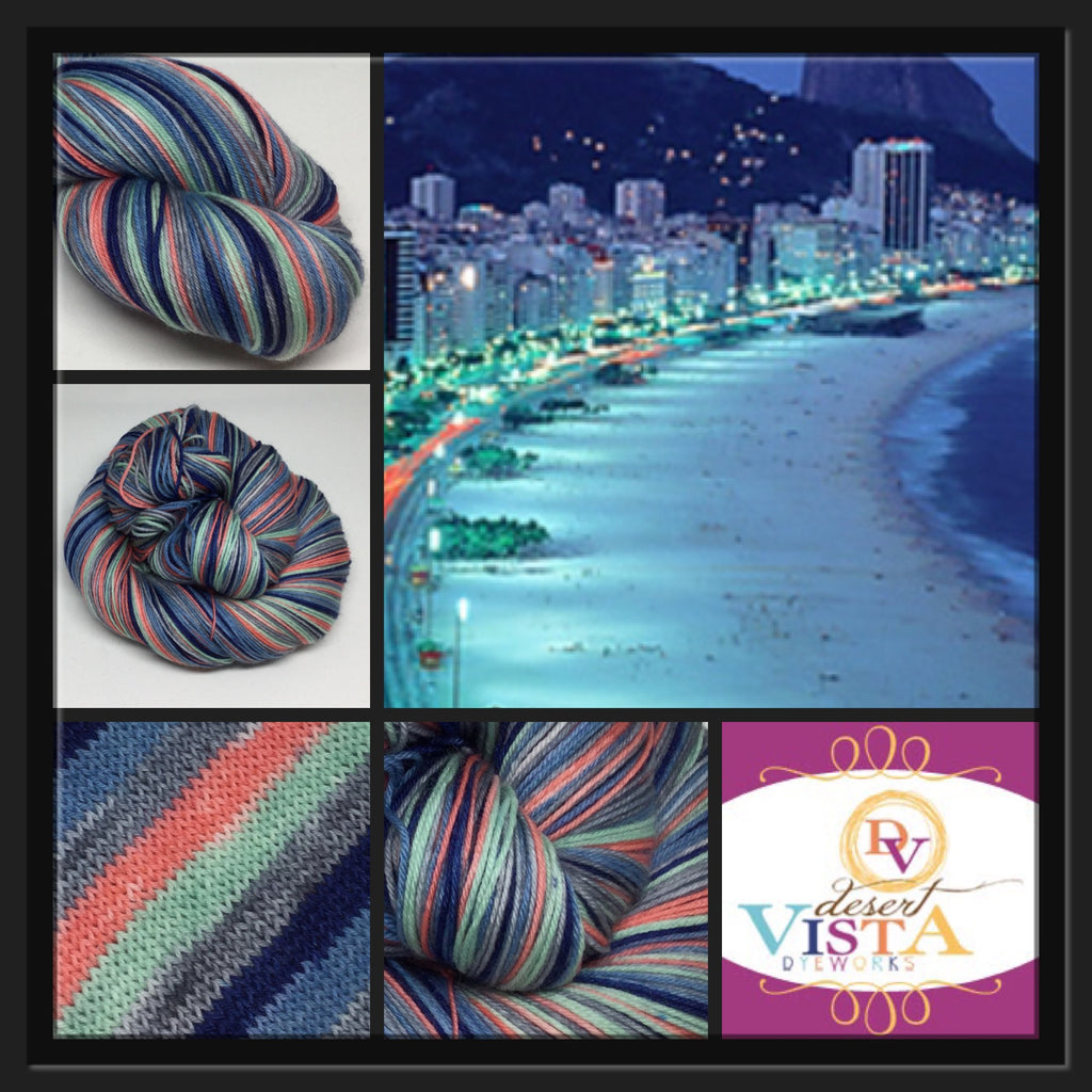 Coastal Brazil Six Stripe Self Striping Sock Yarn