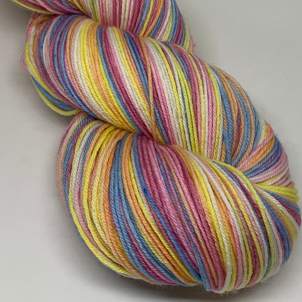 Rose Colored Highway Six Stripe Self Striping Yarn
