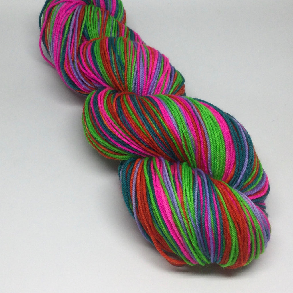 Glow in the Dark Mini Golf Five Stripe Self Striping Sock Yarn