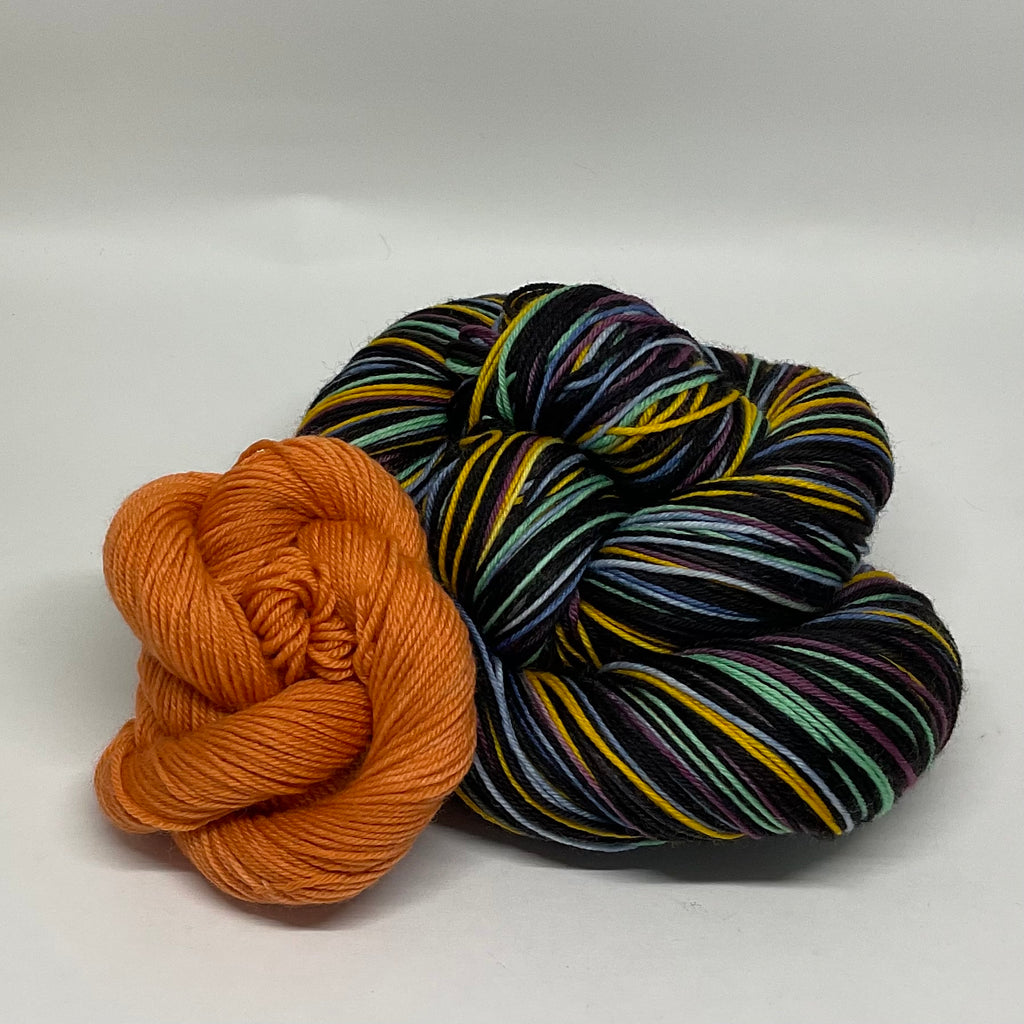 Coyote - The Trickster Eight Stripe Self Striping Yarn with Heel/Toe Mini Skein