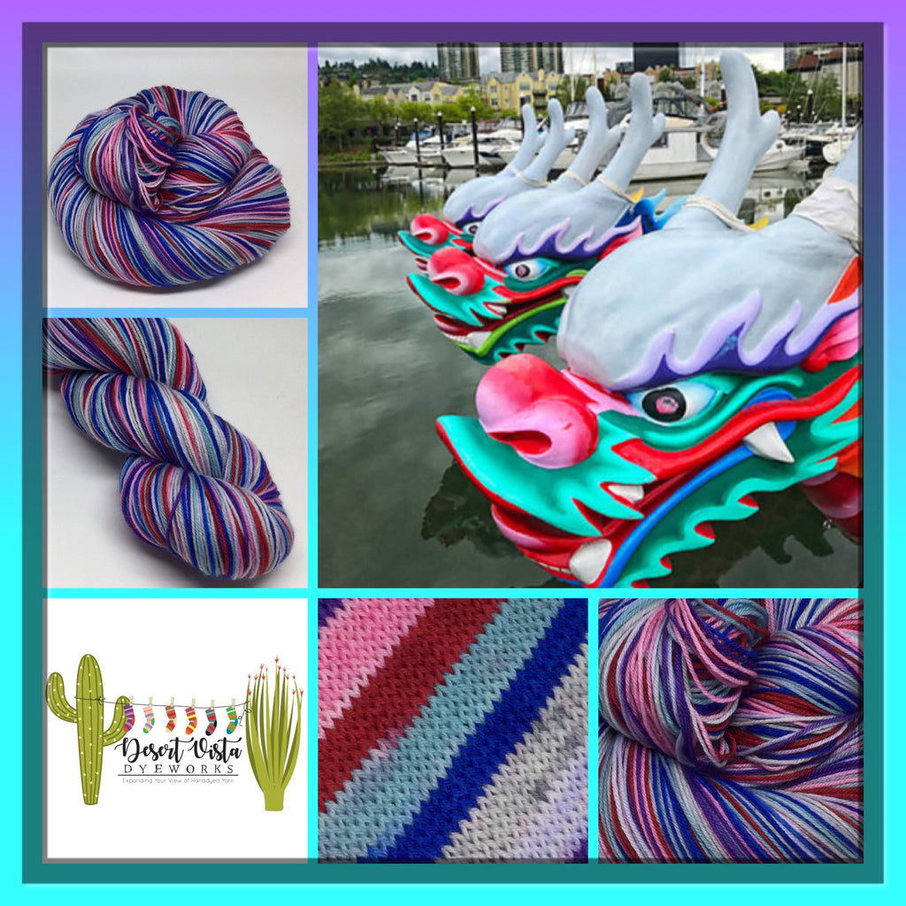 Dragon Boat Racing Seven Stripe Self Striping Sock Yarn