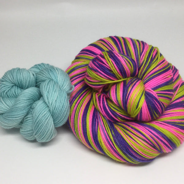 Slurpee Day Three Stripe Self Striping Yarn plus One Mini Skein